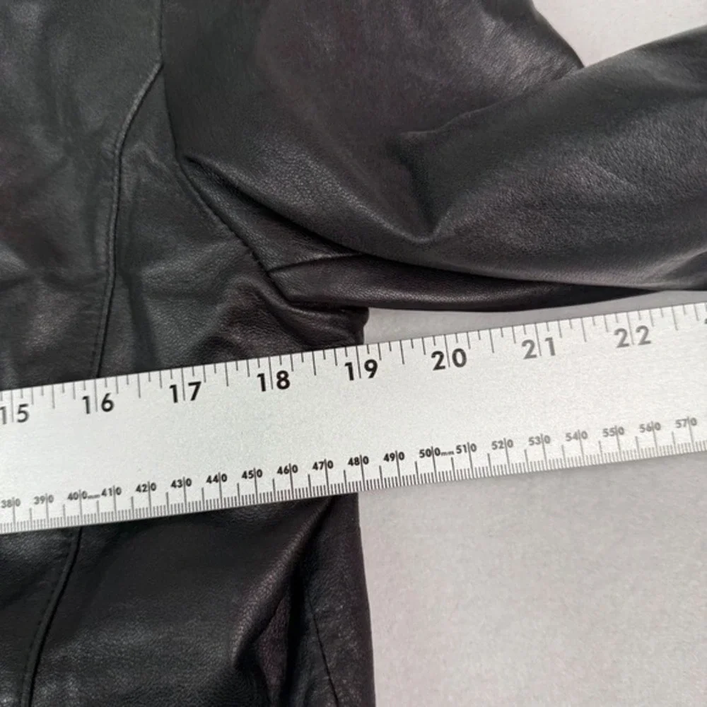 Reed‎ Leather Sportswear Womens Black Genuine Leather Zip Up Jacket Size M